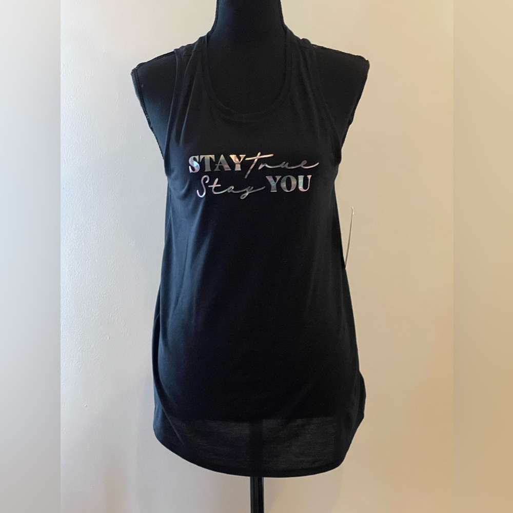 New Old Navy S Black Go Dri Sleeveless “Stay True Stay  You”‎”